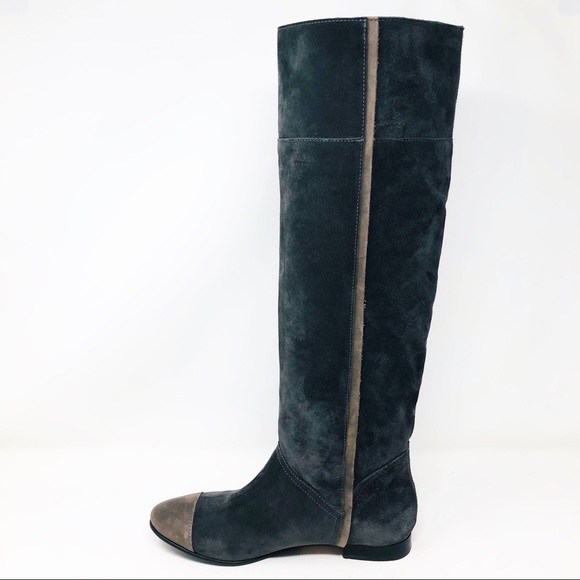 Fabio Rusconi Suede Cap Toe Cuffed Knee Boot - Picture 2 of 10